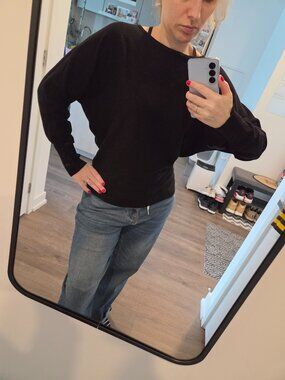 CYRUS Black Boatneck Knit Sweater - Size XS